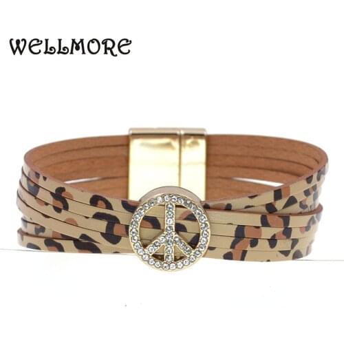 WELLMORE Fashion leopard print bracelets for women Multiple Layers wrap Bracelets fashion Female Jewelry wholesale drop shipping