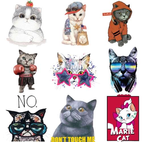 Iron Patches for Clothing Cute Small Animal Cat Unicorn Top Clothing Applications Heat Transfer Stickers DIY Tops Badges Print