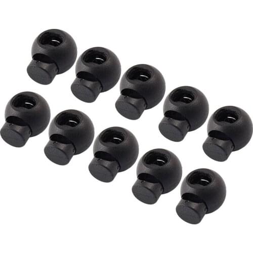 10 Pcs Spring Loaded Plastic Round Toggle Stopper Cord Locks End