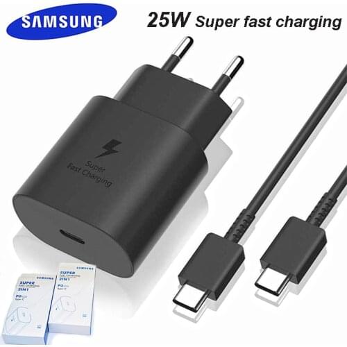100% Original Samsung Note 10 MobilePhone super fast charger 25 w EU Travel Usb PD PSS Fast Charge Adapter EP-TA800 note 10 plus