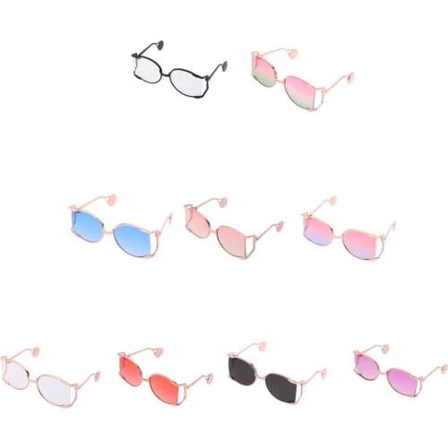 Doll Accessories Metal Oval Frame Glasses Sunglasses for Blythe Dolls and Puppets Decor