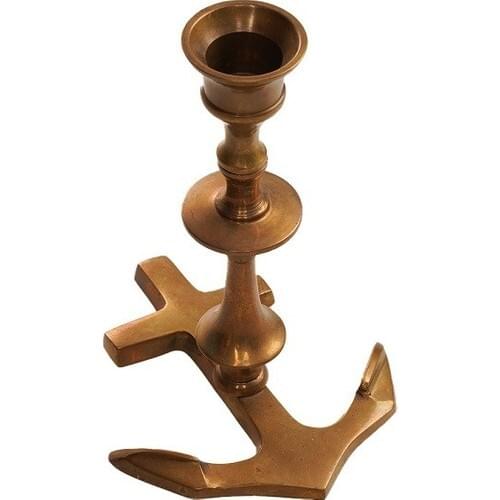 Alsepete AVM Brass Metal Antique Marine Single Anchor Candlestick AVM231