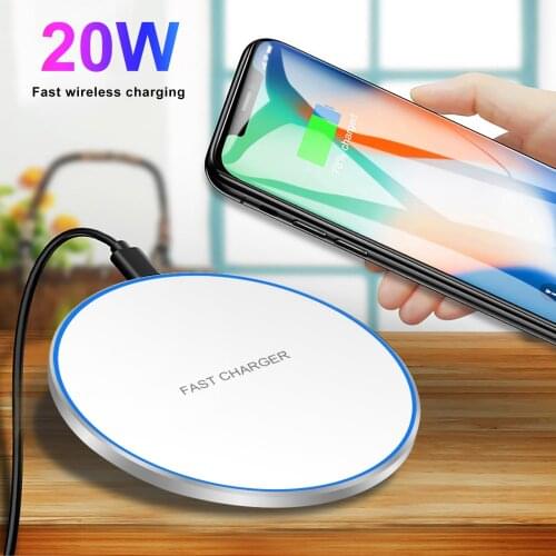 20W Fast Wireless Charger For iPhone 11 Pro XS Max XR X 8 Plus 12 USB Qi Charging Pad For Samsung Galaxy S10 S9 S8 Note 9 10