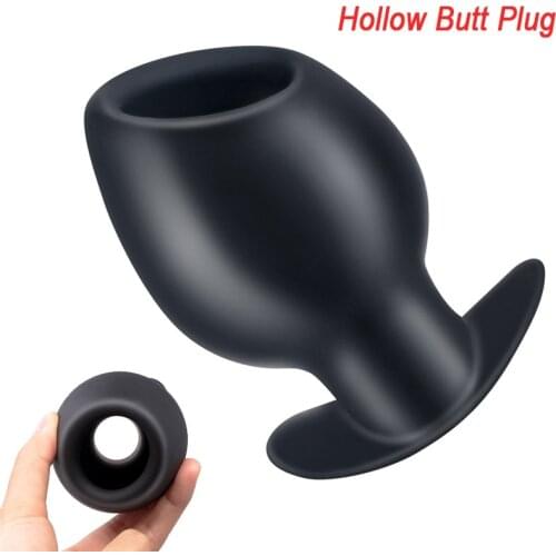 Large Hollow Anal Plug Silicone Elastic Anal Speculum Wear Comfortable Butt Plugs