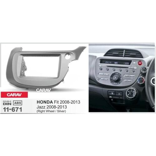 CARAV 11-671 Top Quality Car Frame Radio Fascia for HONDA Fit,Jazz 2008-2013 (Right Wheel)