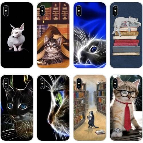 Covers lovely cat reading book animal Adorable Colored For Samsung Galaxy J1 J2 J3 J4 J5 J6 J7 J8 Plus 2018 Prime 2015 2016 2017
