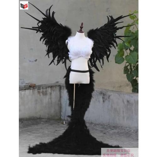 Black Devil wings Wall Stickers Living Room Decoration white green room decoration accessories Stage show props angel wings