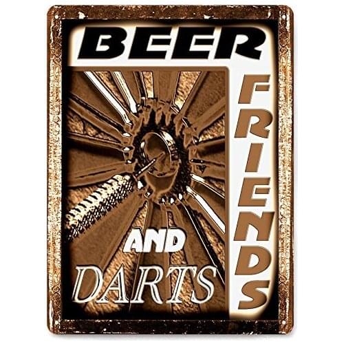 DART BOARD METAL Beer Sign Funny Vintage Style Bar Pub Man Cave Game Room Wall Decor Metal Decor Neon Light Sign