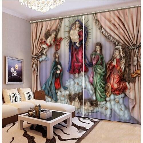 European 3D Curtains angel design Curtains For Living Room Bedroom angel curtains