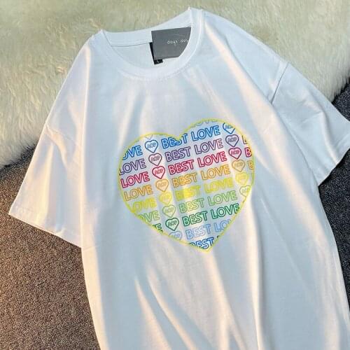 Printing T-shirt Summer Short-Sleeved Round O-Neck Mens Fashion Loose Cotton All-match Style INS Lovers Student BF