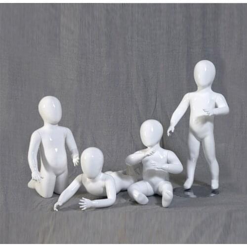 Glossy White Full Body Children Mannequin Boys Mannequin Fiberglass Mannequin,Kids Manikin, High Grade Model Factory Sale