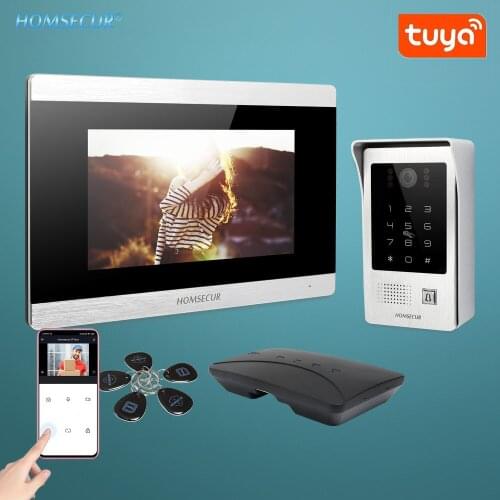 HOMSECUR 7" Wired WIFI Video&Audio Smart Doorbell with Password Access for House BC091+BM715-S