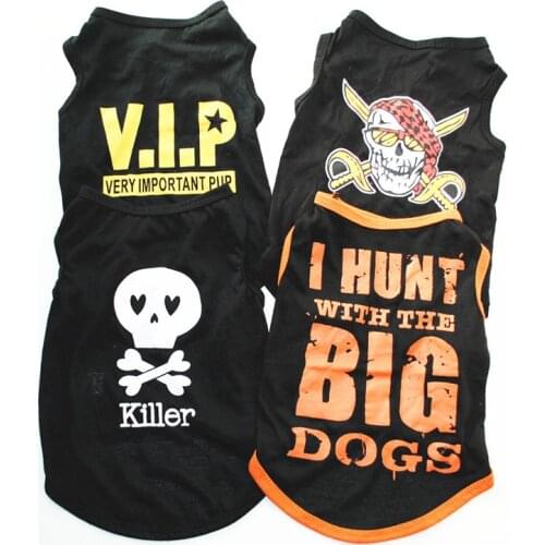 Skull Pirate Pattern Personalized Pet Clothing for Small Dogs Fashion Cute Summer Puppy Clothes French Bulldog Vest Dog Costume