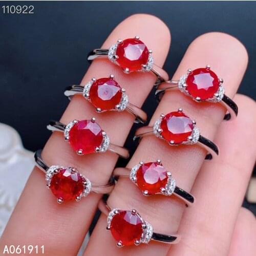 KJJEAXCMY fine jewelry natural Ruby 925 sterling silver new gemstone women ring support test popular