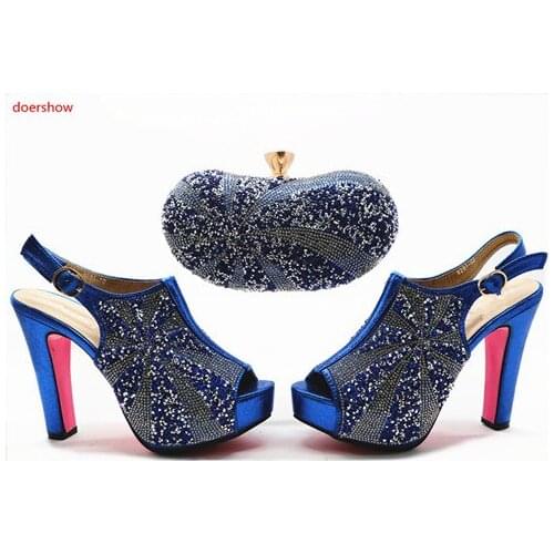 Doershow Fashion African Shoe And Bag Set For Party Italian Shoe With Matching Bag New Design Shoes And Bag Sets SHX1-5