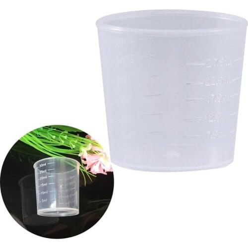 25/100pcs 30ml Plastic Graduated Cups Measuring Scale Cups Transparent Liquid Container for Mixing Paint Stain Epoxy Resin
