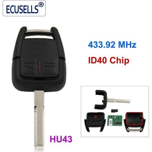 New 3 Button Remote Key Fob 433.92Mhz ID40 for Opel Vauxhall Uncut HU43