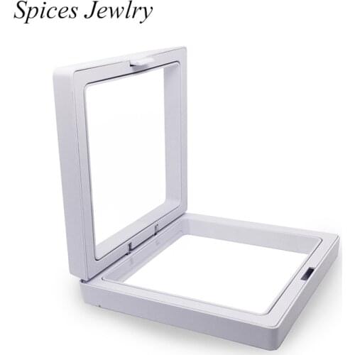 Spices Black Transparent Suspension Display Cases 3D Albums Floating Frame Show Case Jewelry Box Necklace Storage Holder Gift
