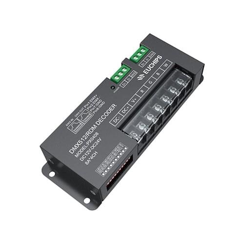 PX0408; 12-24VDC 8A*4ch DMX512/RDM RGBW Decoder