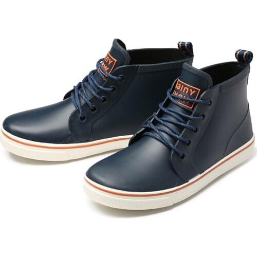 Rubber Shoes Mens Rainboots Slip Rain Shoes Men Fishing Boots Short Ankle Rain Boots Mens Galoshes Casual Shoes Garden Boots