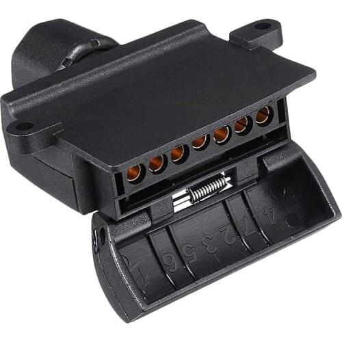 12V Trailer Socket Plug 7 Pin Flat Male+7 Pin Plug Flat Female For Rv Truck