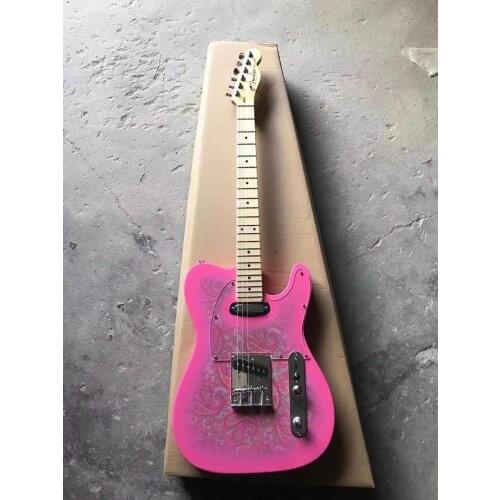 Pink beautifully patterned electric guitar TELE style Player series guitar sweet sound