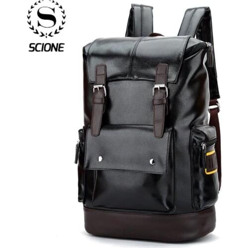 New PU Backpack Men Backpacks for School Bag Laptop Bags Brand Male Student Bag High Quality Travel Bags Large Capacity Business