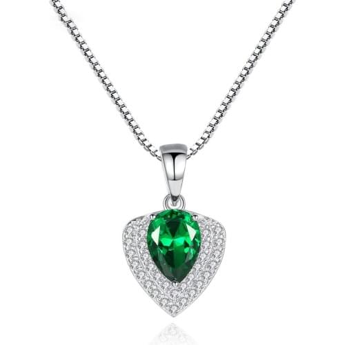 S925 sterling silver fashion atmospheric drop color gemstone pendant with 3A zircon ladies necklace