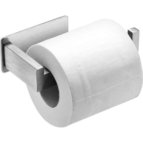 Self Adhesive Toilet Paper Holder For Bathroom Stick On Wall Stainless Steel Kitchen Bathroom Paper Towel Household Accessories