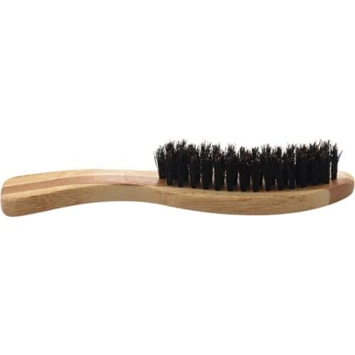Men Boar Hair Bristle Beard Brush Shaving Comb Face Massage Handmade Yellow Mustache Brush Care