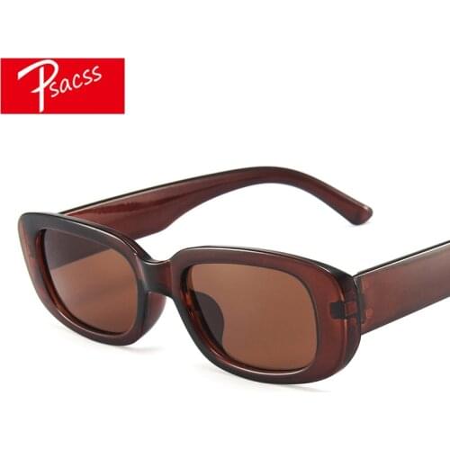 Psacss NEW Vintage Rectangle Small Sunglasses Women/Men Retro Brand Designer Square Glasses Female Oculos De Sol Shades UV400