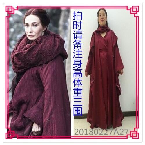 Medieval Melisandre Halloween Uniform Party Outfit Cosplay Costume B002