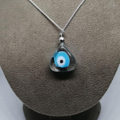 Glass Pendant For Women Sterling Silver 925 Jewelry Necklace Devil Eye - Neck Pendants, Womens Accessories Gifts For Her