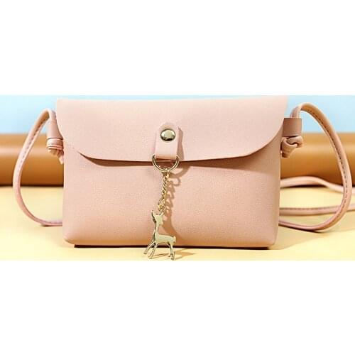 Women Vintage Small PU Leather Flap Shoulder Crossbody Bag Girls Personality Travel Phone Purse Cute Deer Pendant Messenger Bags