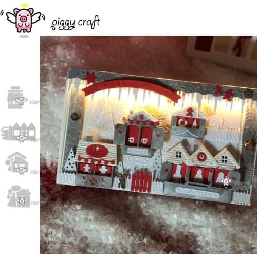 Piggy Craft metal cutting dies cut die mold New Christmas house Scrapbook paper craft knife mould blade punch stencils dies