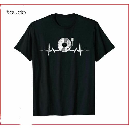 Vinyl Record Heartbeat Vintage Retro Old School Dj Gift Tshirt Electronic Musici anime shirt