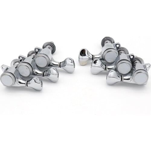 6 Pcs Guitar Lock Tuners Guitar String Tuning Pegs Machine Heads Chrome For Acoustic Electric Guitar