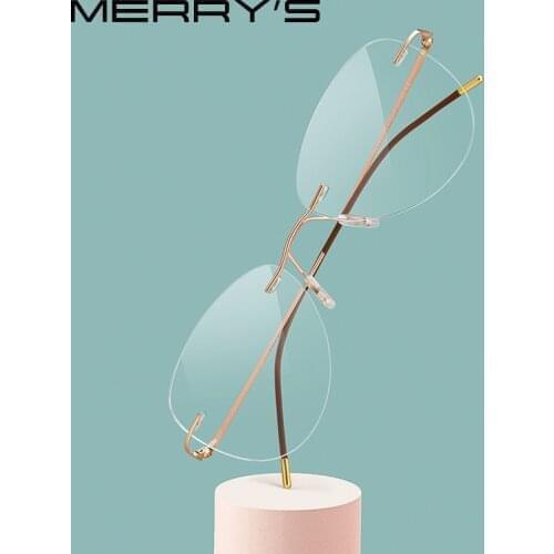 MERRYS DESIGN Women Titanium Alloy Rimless Ladies Frames Ultralight Frameless Fashion Optical Frames Eyewear S2888