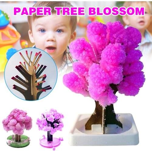 1/2pcs Magic Japanese Sakura Tree Christmas Tree Paper Blossoming Paper Crystal Trees Kids DIY Toy TUE88