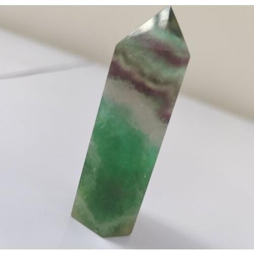 1pcs 7-9cm Natural Hexagonal Crystal Quartz Healing Fluorite Wand Stone and Pillar Fluorite Crystal Bar