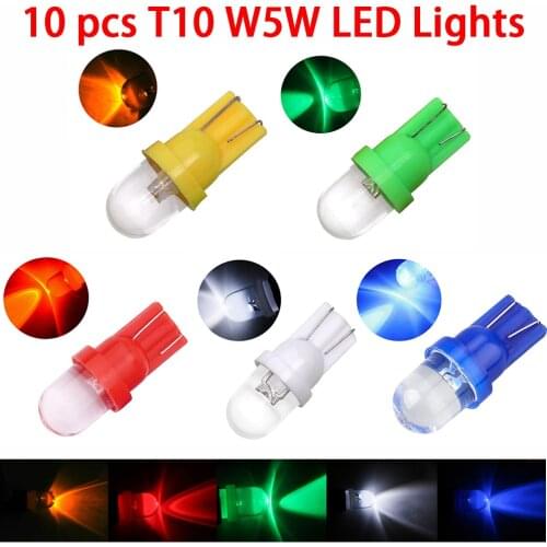 10pc T10 W5W 194 Car Interior LED Light For Car Wedge Clearance License Plate Lamp Marker Mirror Light 6000K3000K Blue Diode 12V