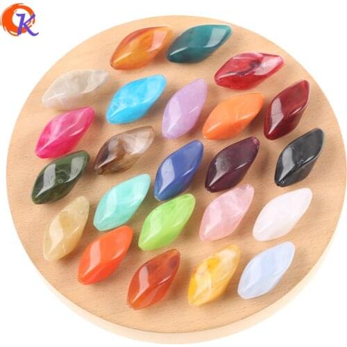 Cordial Design 17x32mm 125Pcs Acrylic Beads/Twisty Shape/Marble Effect/Bead For DIY Accessories/Necklace Making/Earring Findings