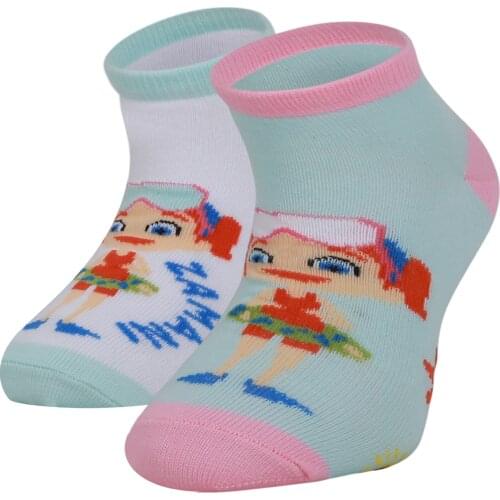 2 Pair Children Cotton Girls Original Elif'in Düşleri Kids Booties Socks For Girls