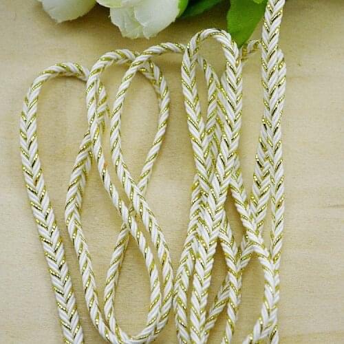 20Meters 5mm Sewing Lace Trim Gold Braided Lace Ribbon Home Party Decoration DIY Clothes Gold Lace Accessories