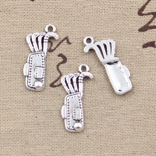 20pcs Charms Golf Bag Clubs 25x11mm Antique Bronze Silver Color Pendants Making DIY Handmade Tibetan Bronze Silver Color Jewelry