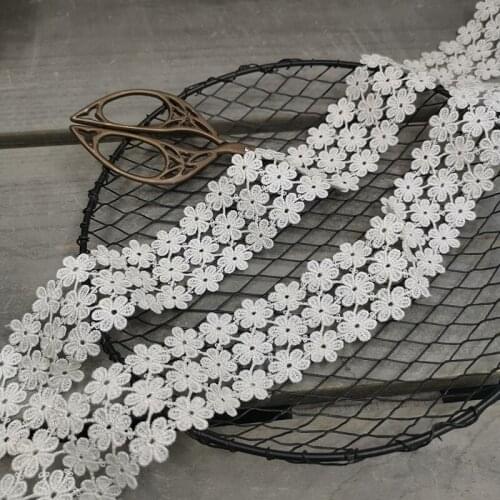 2Yards Venice Venise Lace Embroidered Flowers Three Rows Lace Trim New Design Elegent Guipure Lace Fabric for Sewing Accessories