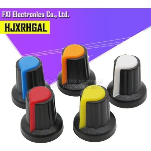 30PCS WH148 potentiometer knob cap Yellow Orange Blue White Red 15X17mm AG2 knob