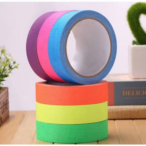 5/6pcs Fluorescent Tape DIY Reactive Glow Neon Gaffer Tape Safety Warning UV Blacklight Party Decoration Dark Tape