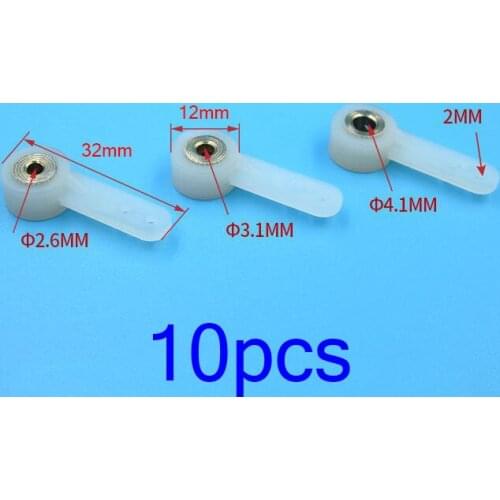 5Pcs RC Aircraft Front Wheel Servo Steering Arm Landing Gear Plastic Servo Horn 2.634mm Spare Parts