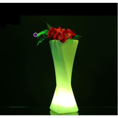 50cm height rechargeable led Luminous flower vase plastic holders Outdoor waterproof Glowing plant Pots furniture Planter Lamp